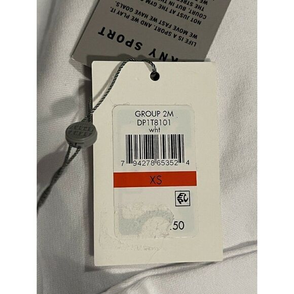 DKNY Sport White Pigment Dyed Two Tone Logo Distressed Hoodie Womens XS NWT - Picture 9 of 9